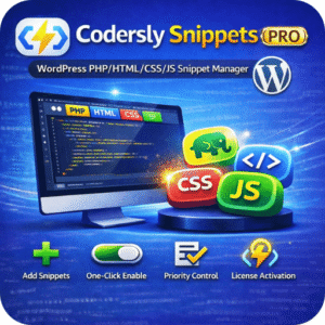 Codersly Snippets PRO License – Unlock HTML, CSS & JS Snippets (Premium Add-on)